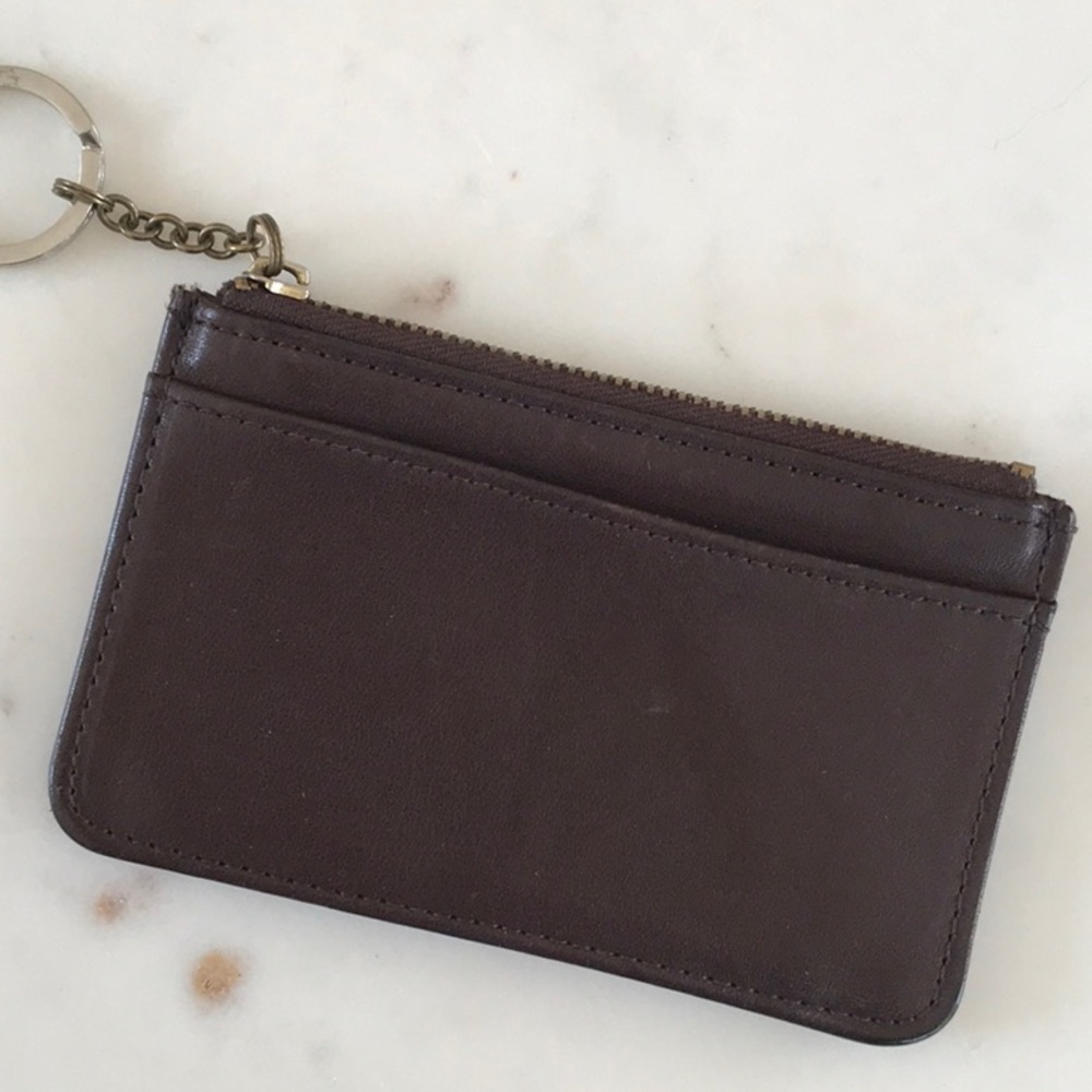 Coach Brown Leather Keychain Wallet